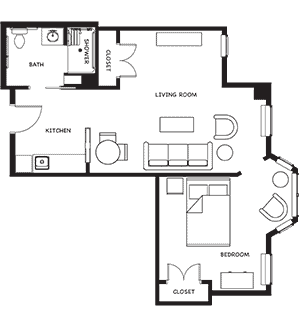 two bedroom senior apartment